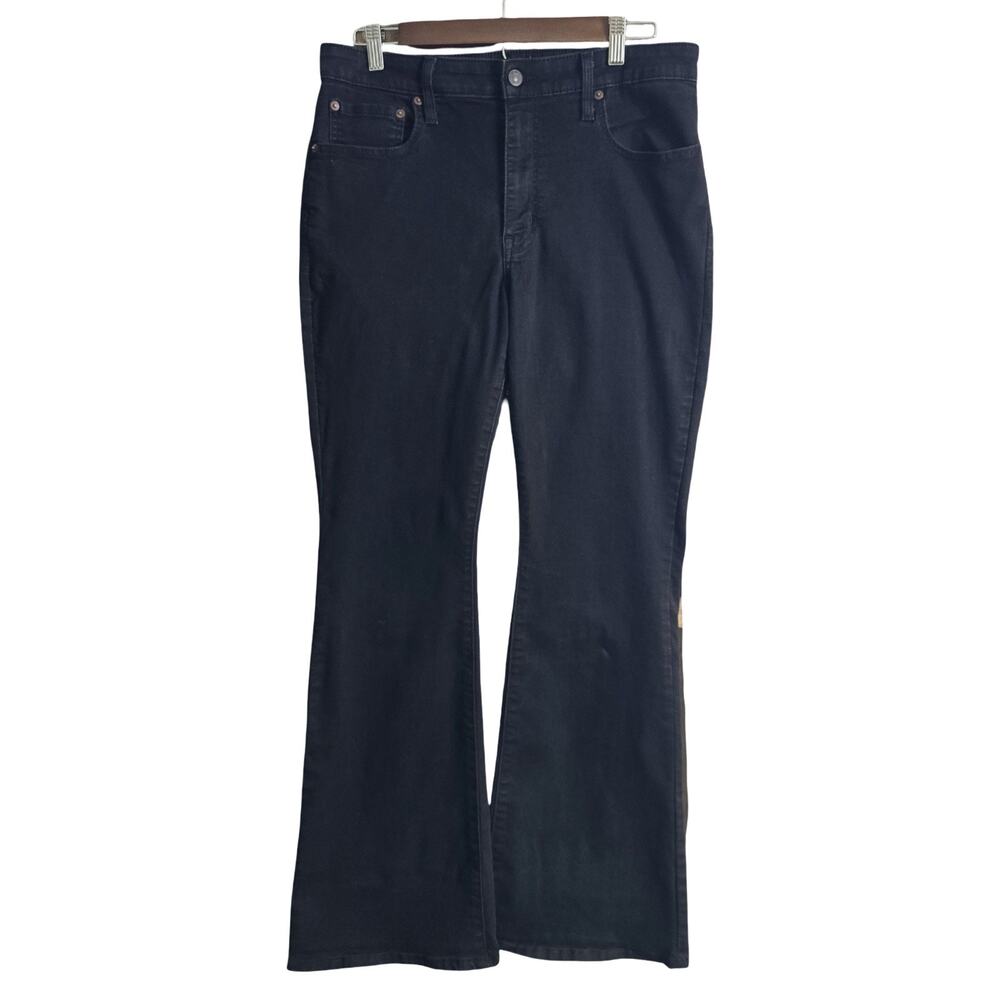 Levi's 726 High Rise Flare Jeans W32 L32 Black Stretch Denim Womens
